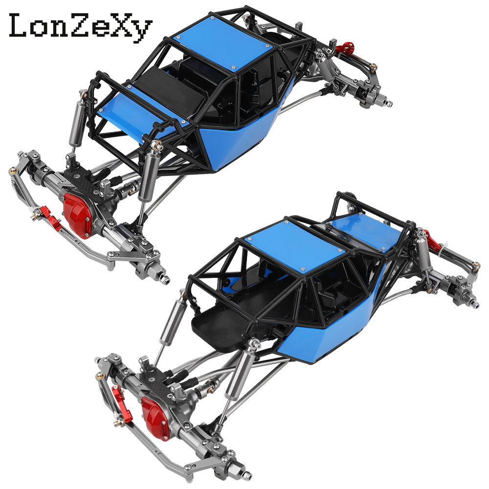 Wheelbase 313mm Double Straight Frame Chassis+Nylon Tube Roll Cage for SCX10 TRX4 (Without Wheels)