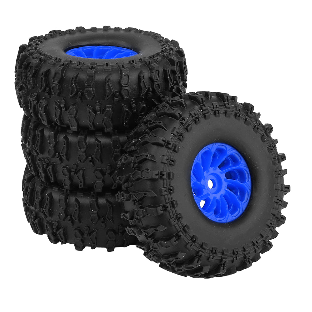 LonZeXy 1.0 inch Plastic Wheel Hub Rims or with Rubber Tires 4PCS For 1/24 SCX24 1/28 RC Off-Road Buggy Mini Model Truck 29.6mm Diameter Colorful RC Car Replacement Parts Style P
