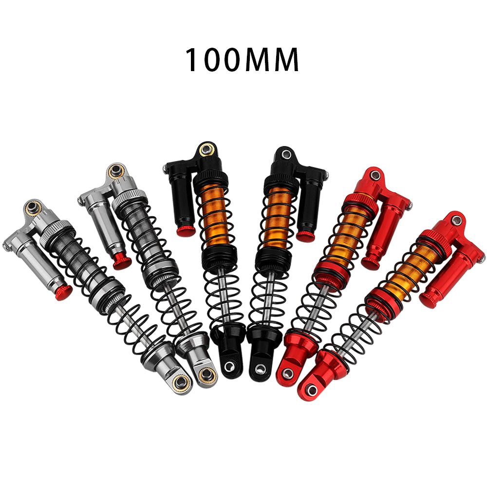 LonZeXy 4PCS 1/10 RC Crawler Piggyback Oil Shock Absorber 70/80/90/100/110/120mm Adjustable Damper For Axial SCX10 TRX4 D90 RC Off-Road Car Upgrade Parts