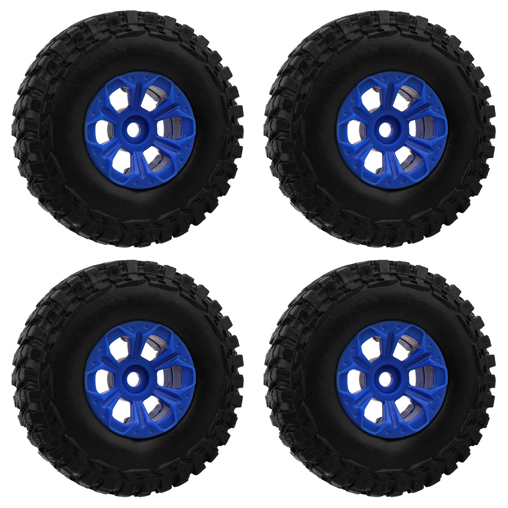 LonZeXy 1.0 inch Plastic Wheel Hub Rims or with Rubber Tires 4PCS For 1/24 SCX24 1/28 RC Off-Road Buggy Mini Model Truck 29.6mm Diameter Colorful RC Car Replacement Parts Style G