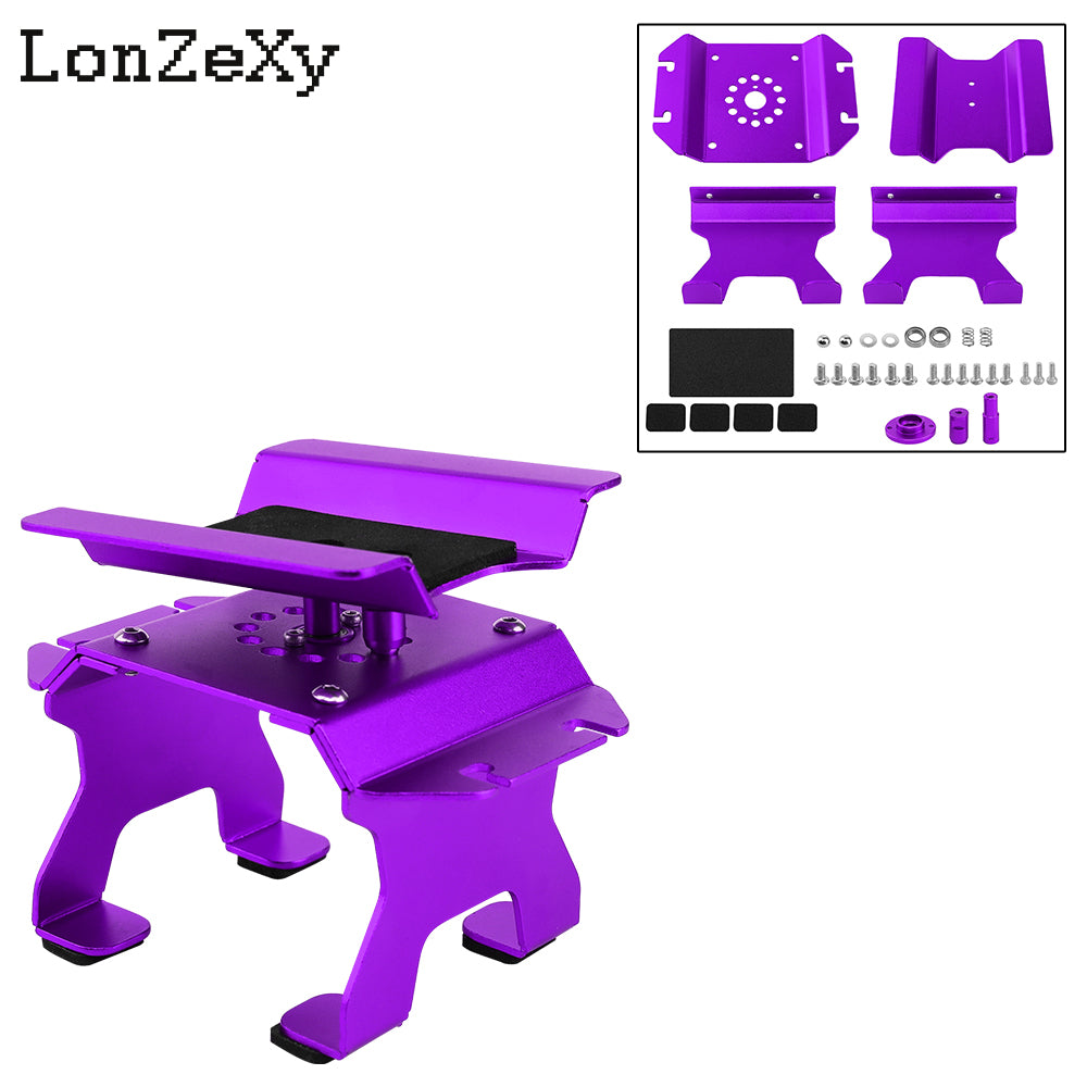 Lonzexy Aluminum RC Car Stand with Shock Holder for 1/24 1/18 RC Crawler