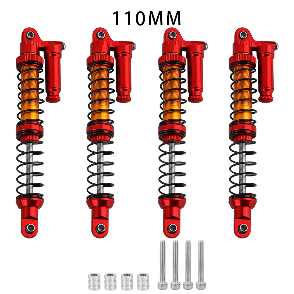 LonZeXy 4PCS 1/10 RC Crawler Piggyback Oil Shock Absorber 70/80/90/100/110/120mm Adjustable Damper For Axial SCX10 TRX4 D90 RC Off-Road Car Upgrade Parts