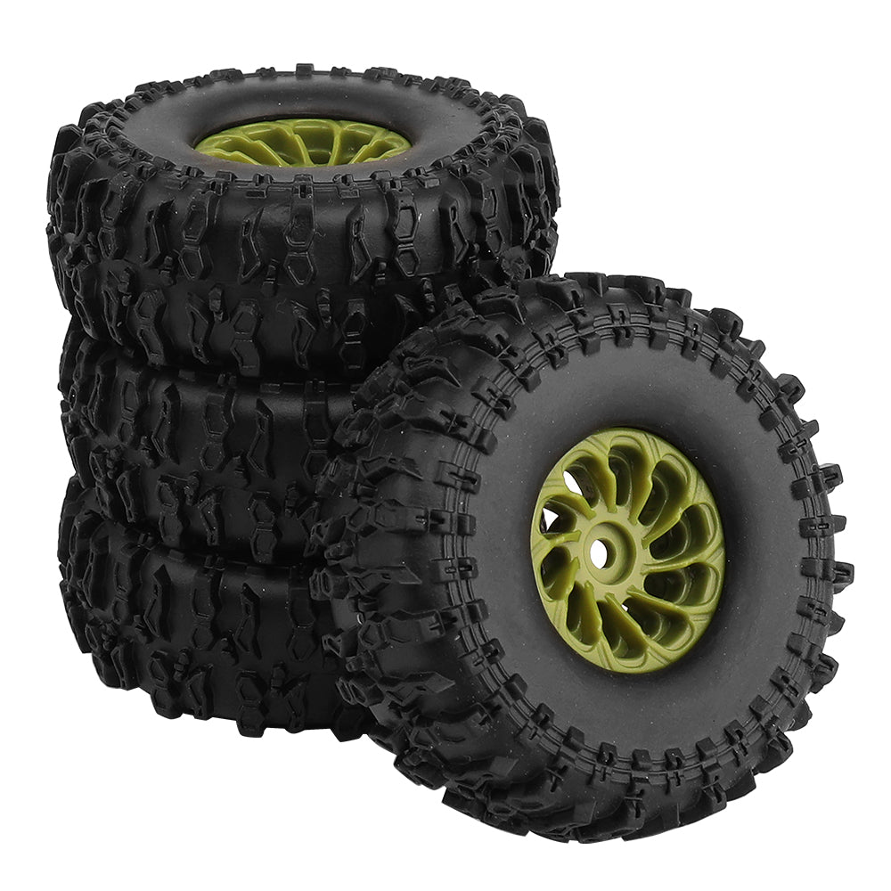 LonZeXy 1.0 inch Plastic Wheel Hub Rims or with Rubber Tires 4PCS For 1/24 SCX24 1/28 RC Off-Road Buggy Mini Model Truck 29.6mm Diameter Colorful RC Car Replacement Parts Style O