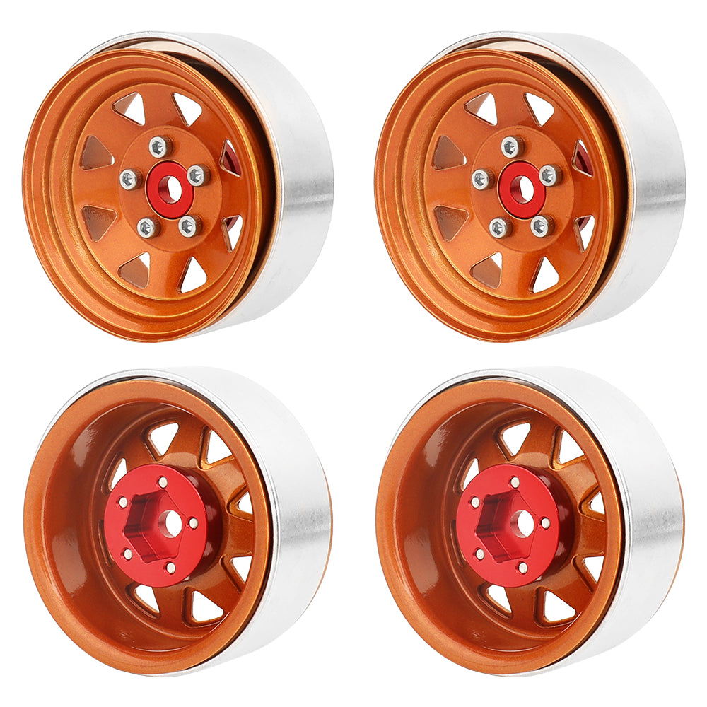 LonZeXy 1.9 Inch CNC Aluminum Beadlock Wheel Rim For 1/10 RC Crawler SCX10 Off-Road Climbing Car RC Upgrade Wheels With Mounting Screws