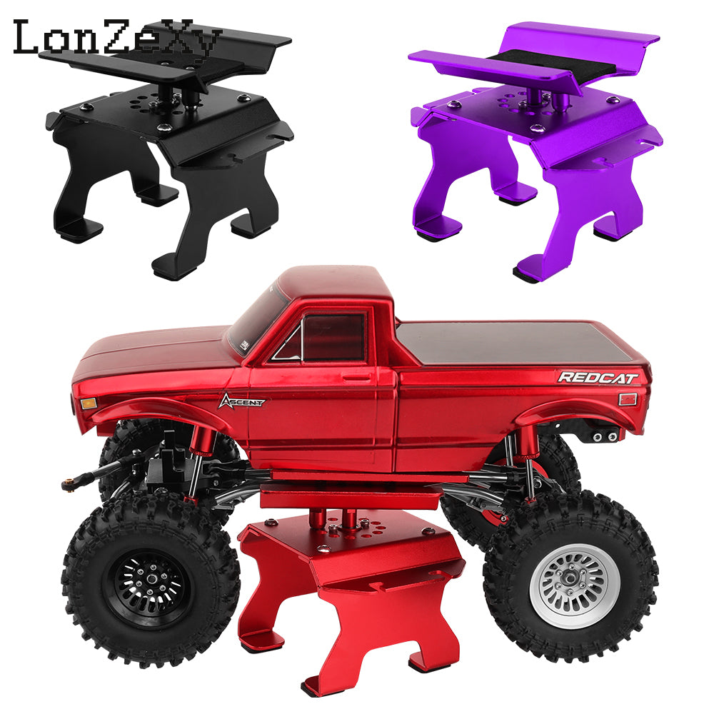Lonzexy Aluminum RC Car Stand with Shock Holder for 1/24 1/18 RC Crawler