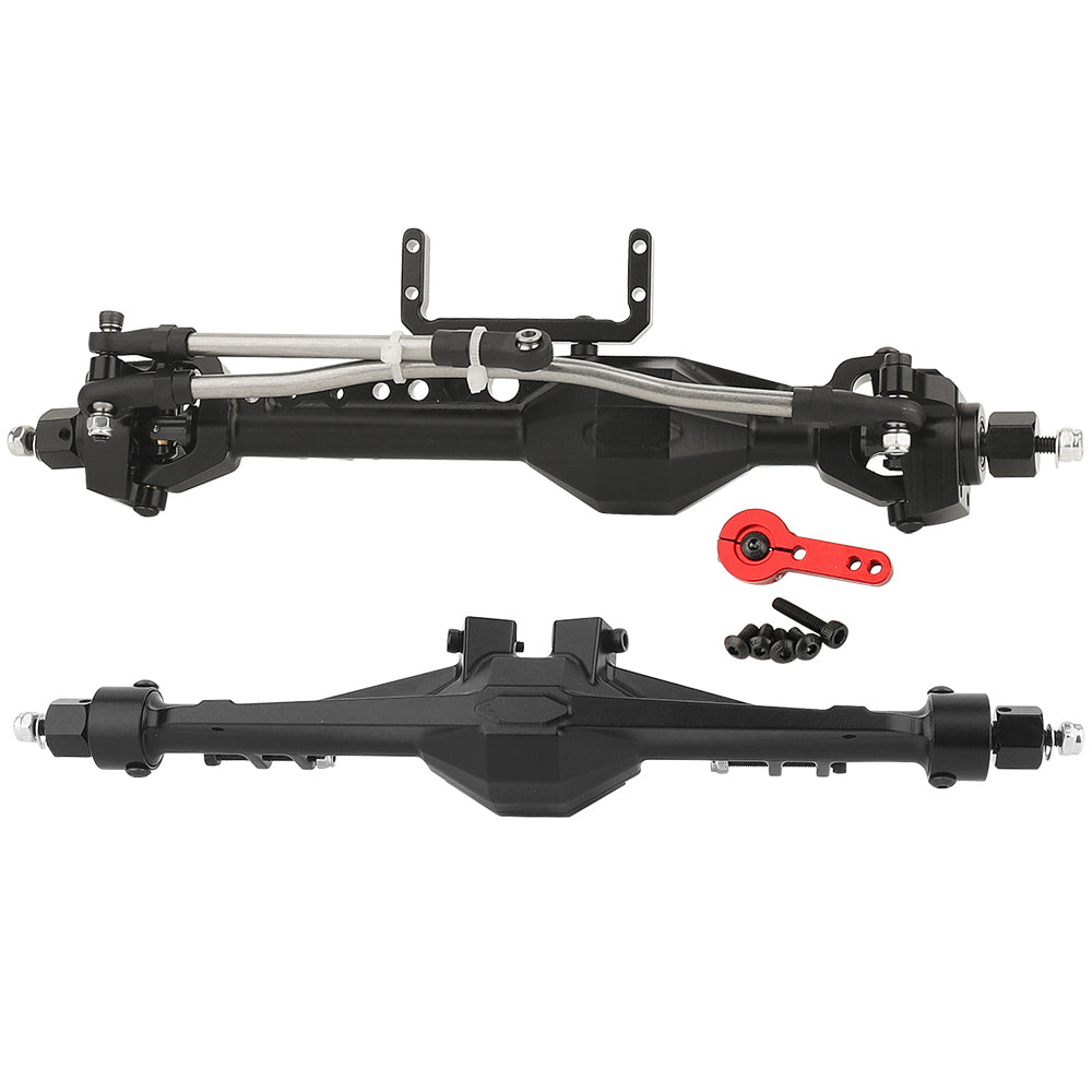 LonZeXy Metal Straight Front Rear Axle Assembly For SDM 1/10 RC Crawler Axial SCX10 III, RC Car Upgrade Replacement Parts