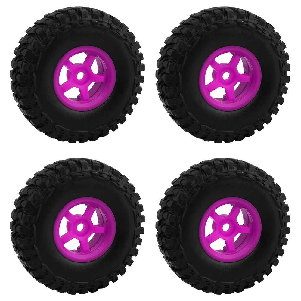 LonZeXy 1.0 inch Plastic Wheel Hub Rims or with Rubber Tires 4PCS For 1/24 SCX24 1/28 RC Off-Road Buggy Mini Model Truck 29.6mm Diameter Colorful RC Car Replacement Parts Style I