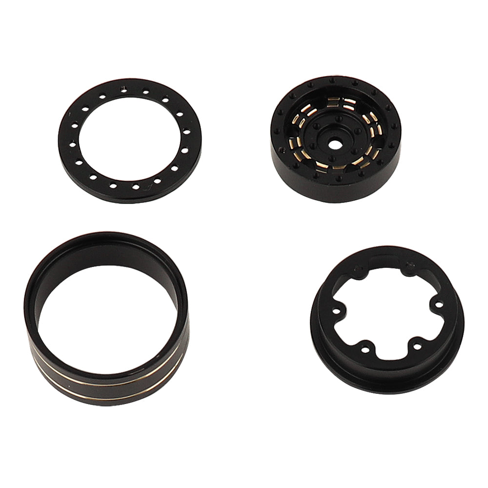 LonZeXy 1/18 1/24 RC Crawler Brass Wheel Rims 4Pcs Black Gold Heavy Weight Wheel Hub with Tires RC Model Upgrade Parts