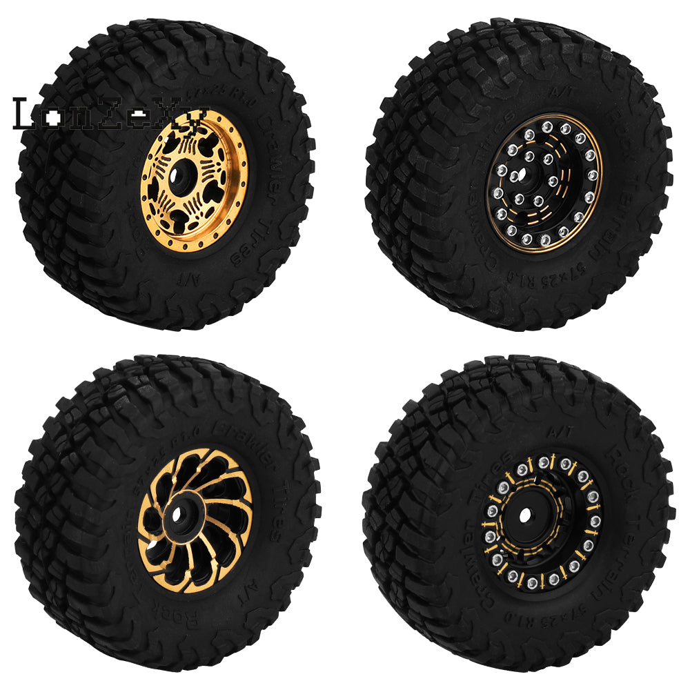 LONZEXY Wheel Tires Set Swamp Claw Mud Tires for SCX10