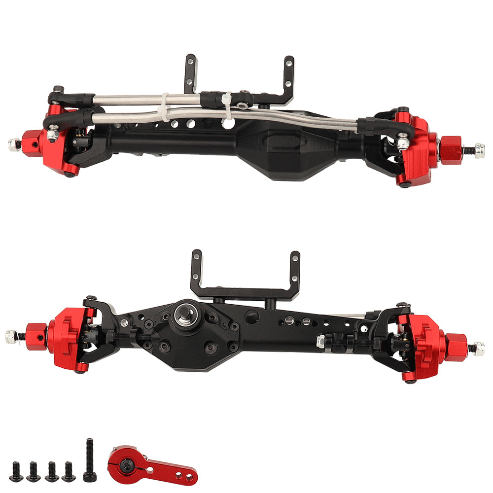 LonZeXy Metal Straight Front Rear Axle Assembly For SDM 1/10 RC Crawler Axial SCX10 III, RC Car Upgrade Replacement Parts