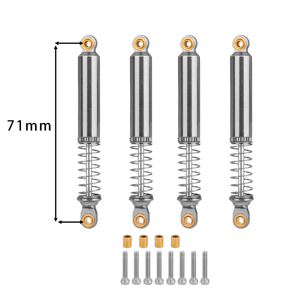 LomZeXy 4PCS Oil Shock Absorber 53/59/65/71/77mm Adjustable Damper For Traxxas TRX4M 1/18 RC Crawler Aluminum Suspension Upgrade Parts