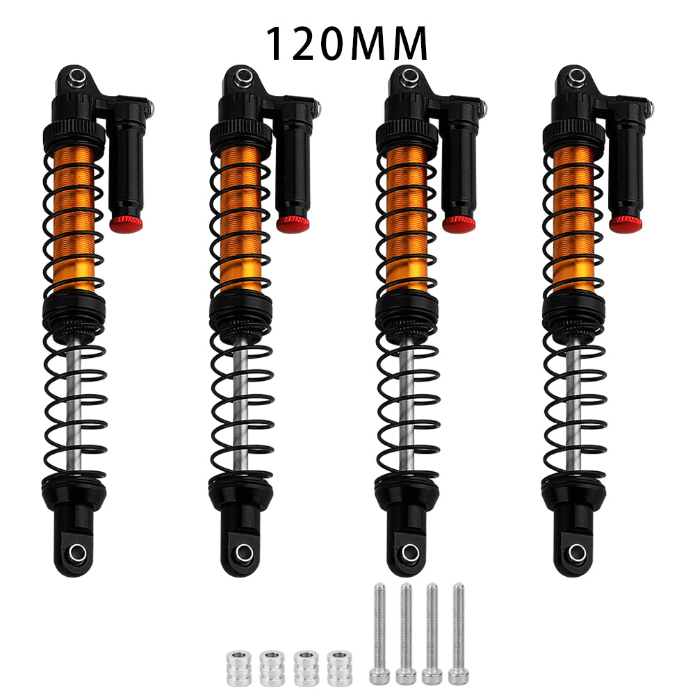 LonZeXy 4PCS 1/10 RC Crawler Piggyback Oil Shock Absorber 70/80/90/100/110/120mm Adjustable Damper For Axial SCX10 TRX4 D90 RC Off-Road Car Upgrade Parts
