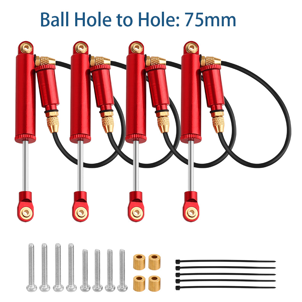 LonZeXy 4PCS Remote Reservoir Negative Pressure Shock Absorber 56/63/68/75/80mm Oil Damper For Traxxas TRX4M 1/18 RC Crawler Car Upgrade Aluminum Suspension Parts