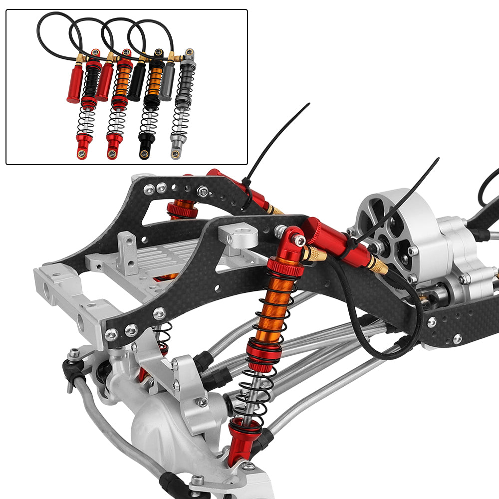 LonZeXy 4PCS Remote Reservoir Dual Spring Negative Pressure Shock Absorber 70/80/90/100/110/120mm Oil Damper For Axial SCX10 TRX4 TRX6 Wraith 1/10 RC Crawler Upgrade Parts