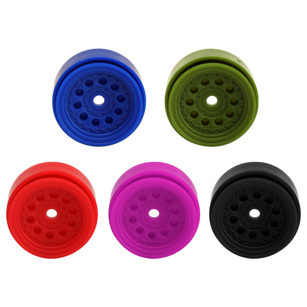 LonZeXy 1.0 inch Plastic Wheel Hub Rims or with Rubber Tires 4PCS For 1/24 SCX24 1/28 RC Off-Road Buggy Mini Model Truck 29.6mm Diameter Colorful RC Car Replacement Parts Style A