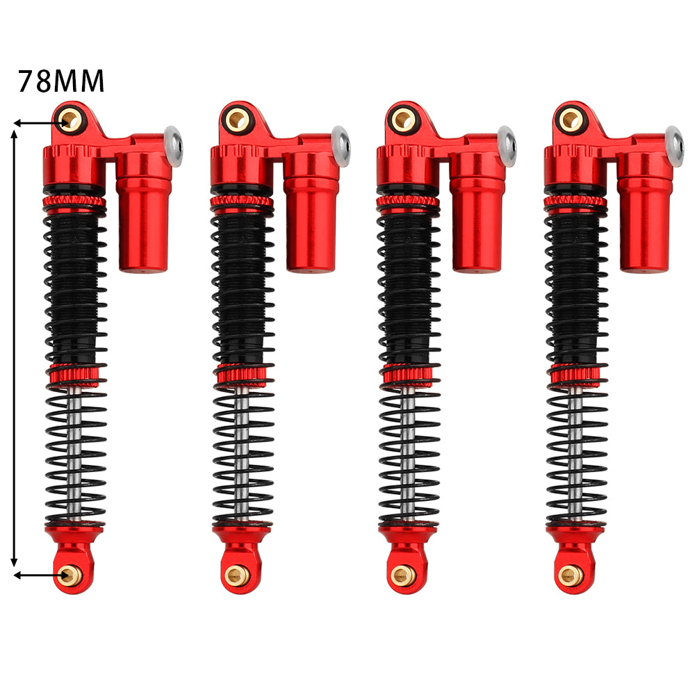 LonZeXy 4PCS New Oil Shock Absorber 53/59/66/78mm Piggyback Damper For Traxxas TRX4M 1/18 RC Crawler Adjustable Aluminum Suspension Upgrade Parts