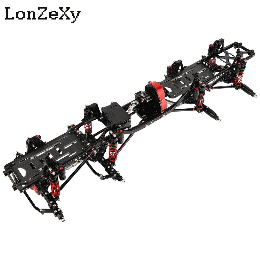 LONZEXY 8×8 Carbon Fiber Frame + Complete Axle + Front Gearbox for SCX24