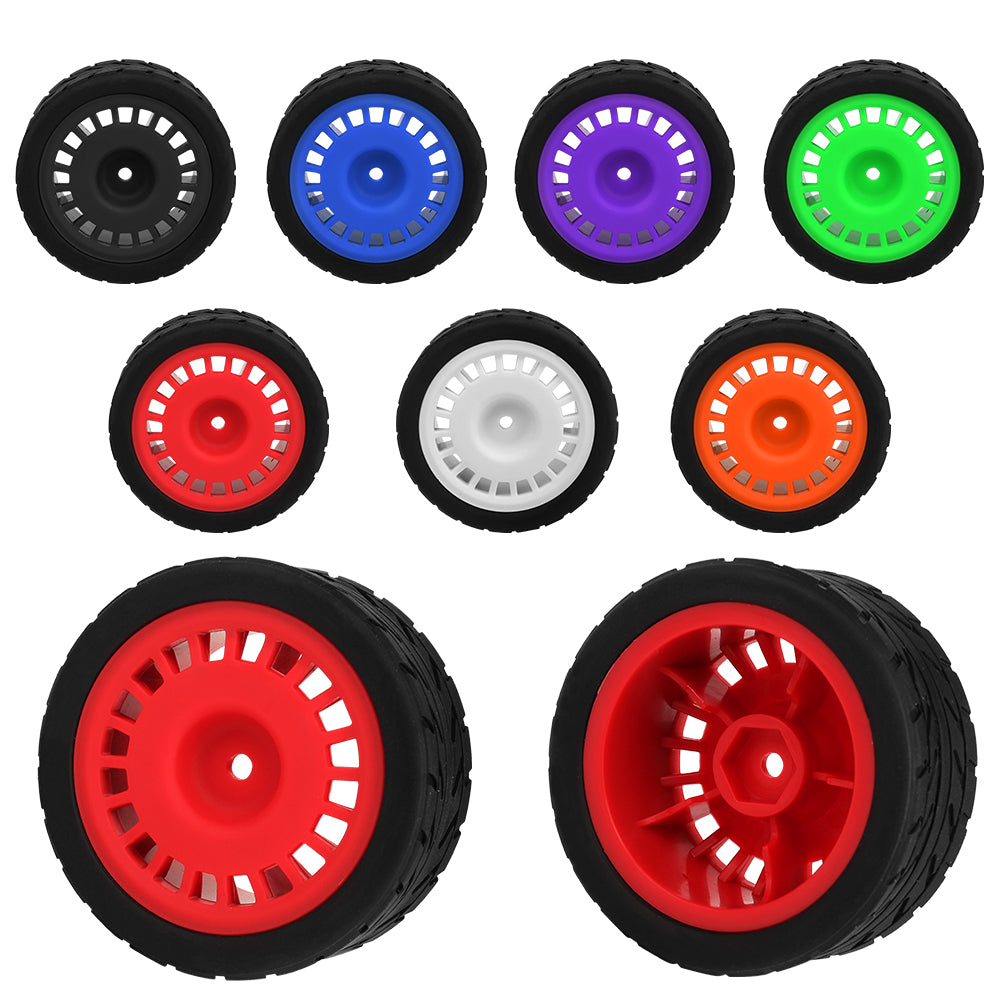 1/10 RC On-Road Car Wheels 37.2g Street Rubber Tires Multi-Color Rim RC Racing Upgrade Accessories