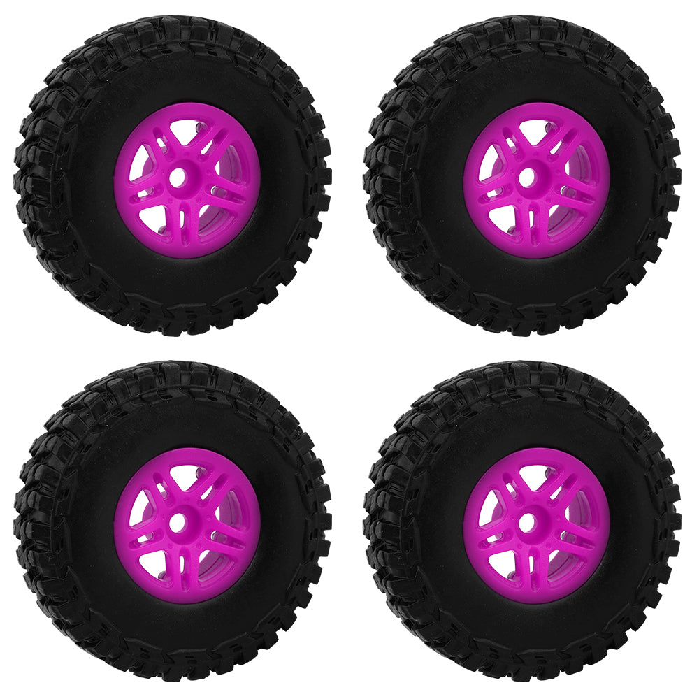 LonZeXy 1.0 inch Plastic Wheel Hub Rims or with Rubber Tires 4PCS For 1/24 SCX24 1/28 RC Off-Road Buggy Mini Model Truck 29.6mm Diameter Colorful RC Car Replacement Parts Style M