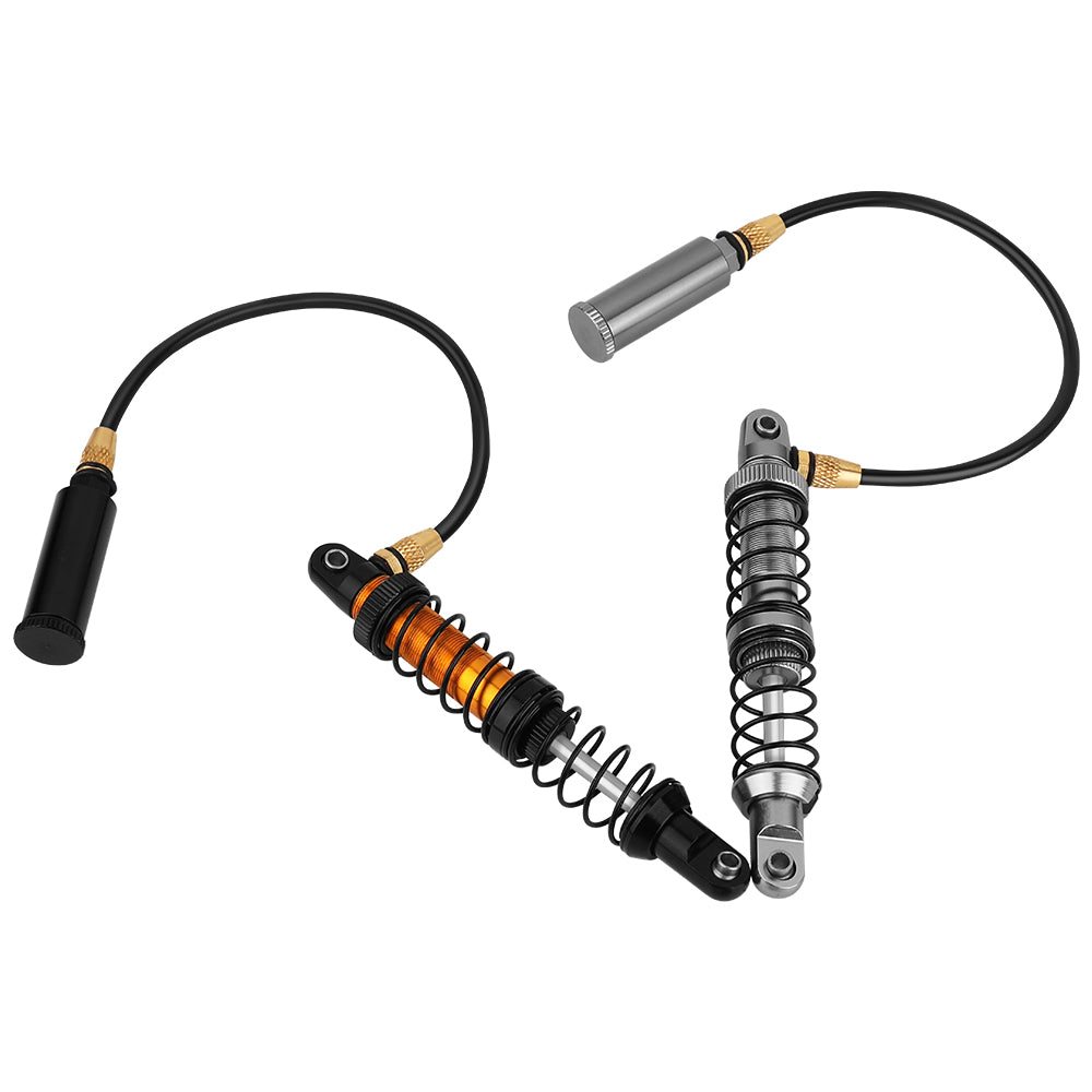 LonZeXy 4PCS Remote Reservoir Dual Spring Negative Pressure Shock Absorber 70/80/90/100/110/120mm Oil Damper For Axial SCX10 TRX4 TRX6 Wraith 1/10 RC Crawler Upgrade Parts