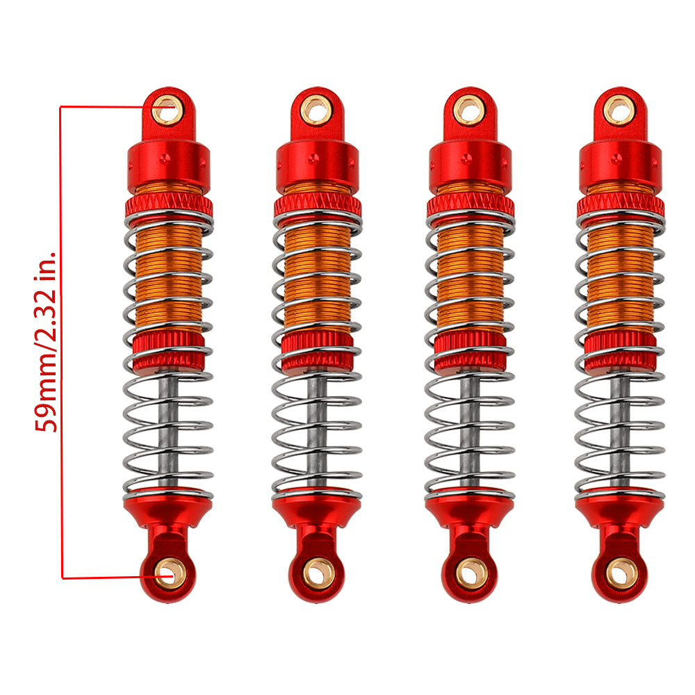 LonZeXy 4PCS New Aluminum Oil Shock Absorber 53/59/66mm Adjustable Damper For Traxxas TRX4M 1/18 RC Crawler Car Suspension Upgrade Parts