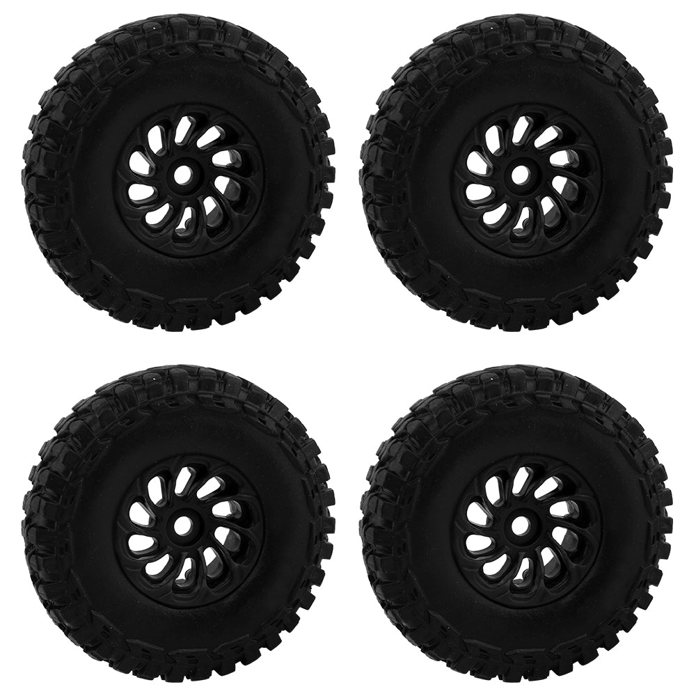 LonZeXy 1.0 inch Plastic Wheel Hub Rims or with Rubber Tires 4PCS For 1/24 SCX24 1/28 RC Off-Road Buggy Mini Model Truck 29.6mm Diameter Colorful RC Car Replacement Parts Style P