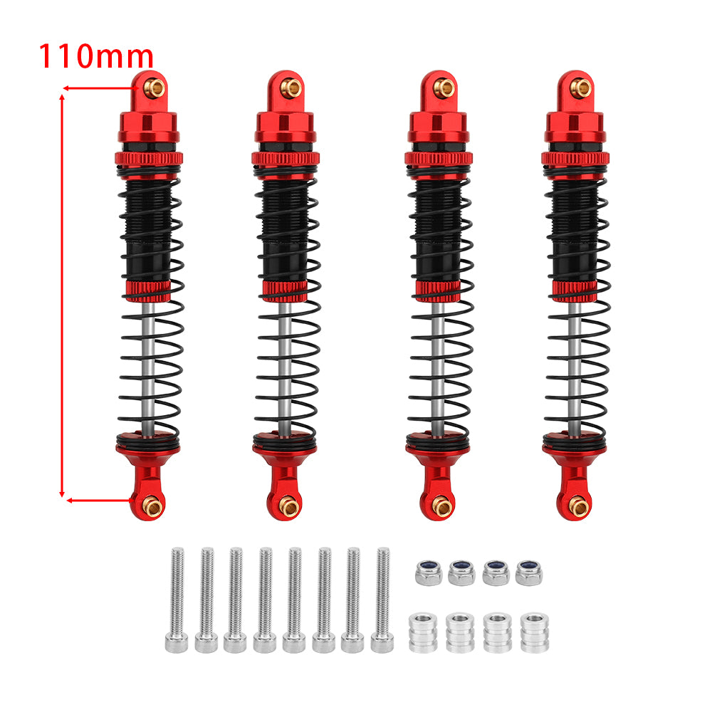 LonZeXy 4PCS Aluminum Oil Shock Absorber 70/80/90/100/110/120mm Adjustable Damper For Axial SCX10 I II III TRX4 D90 1/10 RC Rock Crawler Upgrade Parts
