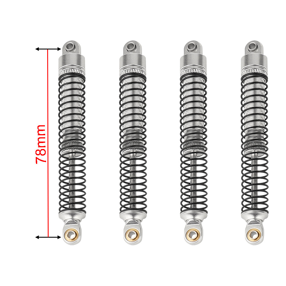 LonZeXy 4PCS Oil Shock Absorber 53/59/66/78mm Aluminum Damper For Traxxas TRX4M 1/18 RC Crawler Car Adjustable Spring Preload Suspension Upgrade Parts