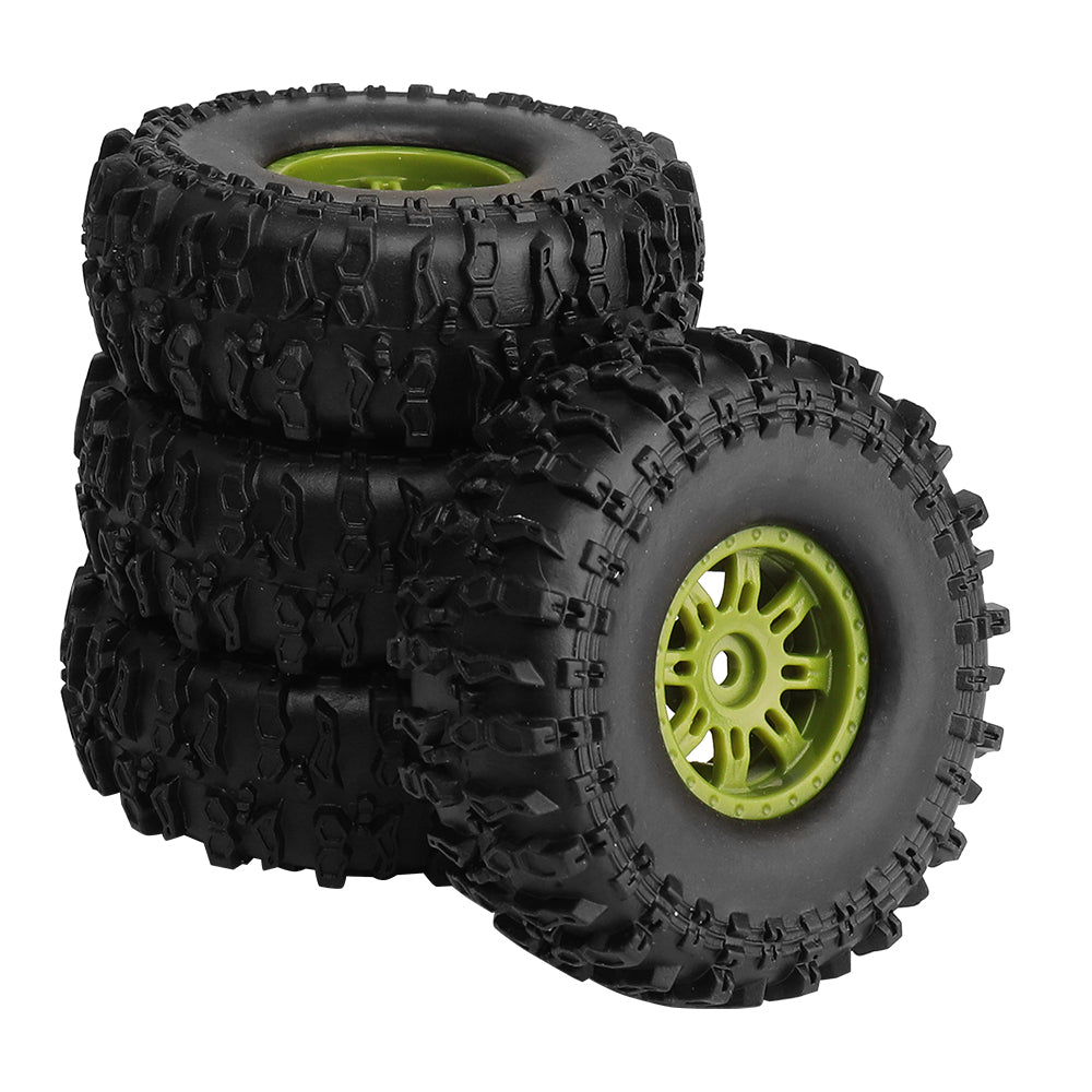LonZeXy 1.0 inch Plastic Wheel Hub Rims or with Rubber Tires 4PCS For 1/24 SCX24 1/28 RC Off-Road Buggy Mini Model Truck 29.6mm Diameter Colorful RC Car Replacement Parts Style H