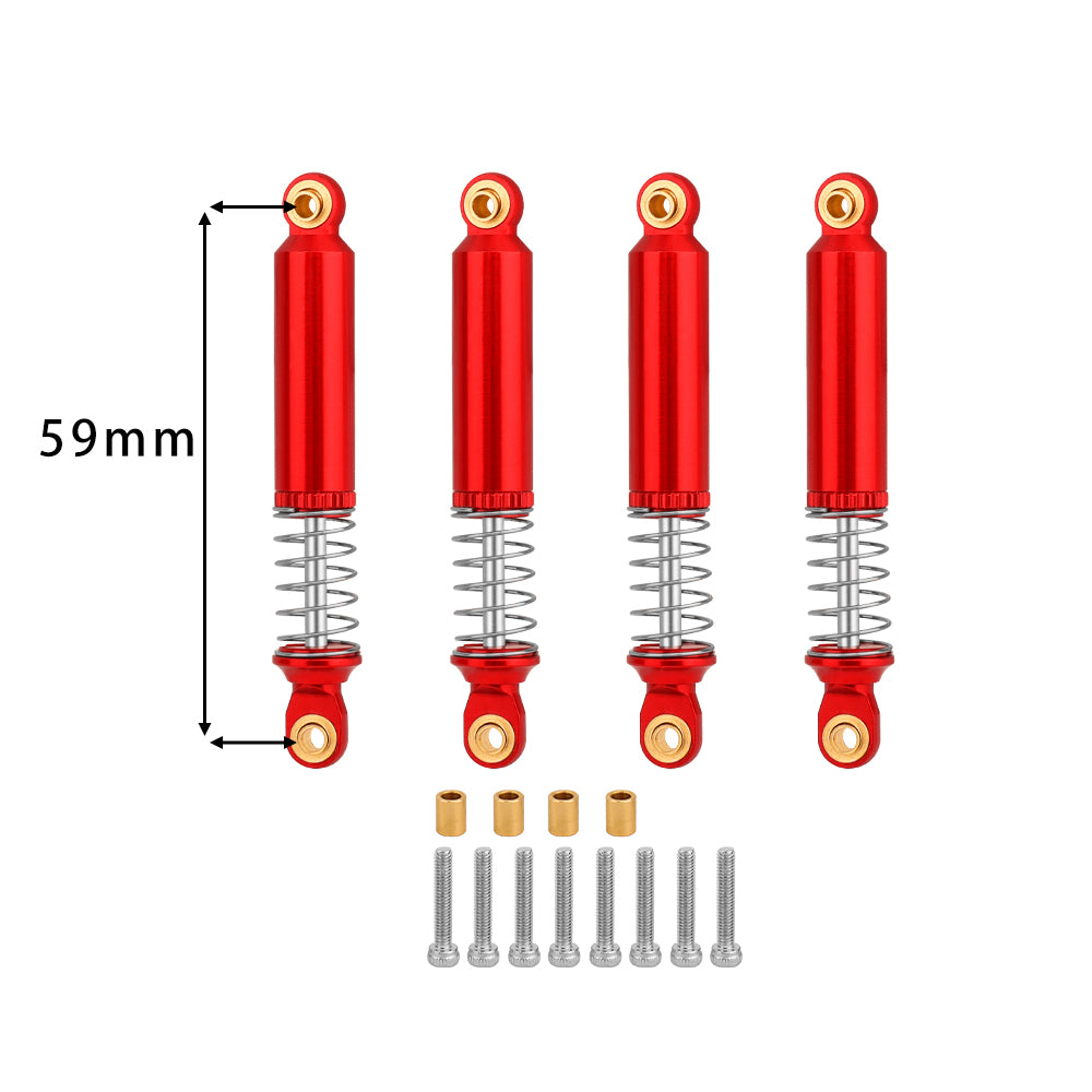 LomZeXy 4PCS Oil Shock Absorber 53/59/65/71/77mm Adjustable Damper For Traxxas TRX4M 1/18 RC Crawler Aluminum Suspension Upgrade Parts