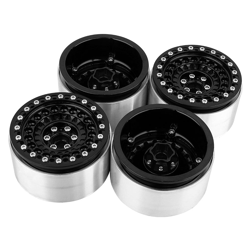 LonZeXy 2.2 Inch CNC Aluminum Beadlock Wheel Rims 114.8g For 1/10 RC Crawler, Replacement Wheel Hub For SCX10 TRX4