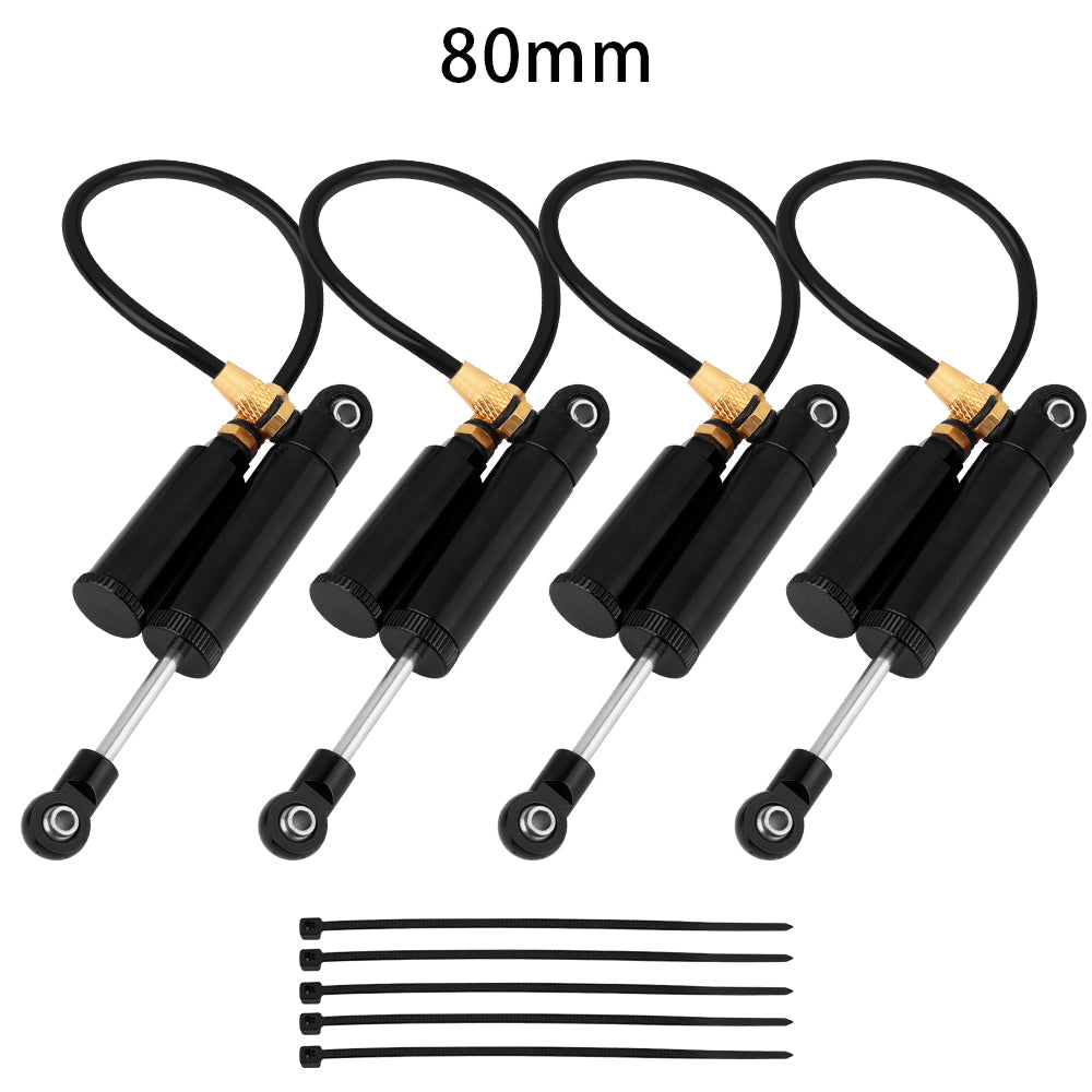 LonZeXy 4PCS Remote Reservoir Negative Pressure Shock Absorber 70/80/90/100/110mm Oil Damper For Axial SCX10 TRX4 TRX6 Wraith 1/10 RC Crawler Upgrade Parts