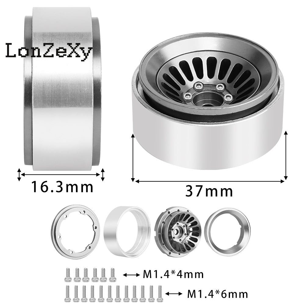 LonzeXy 4PCS Aluminum Alloy Wheel Rims for SCX24