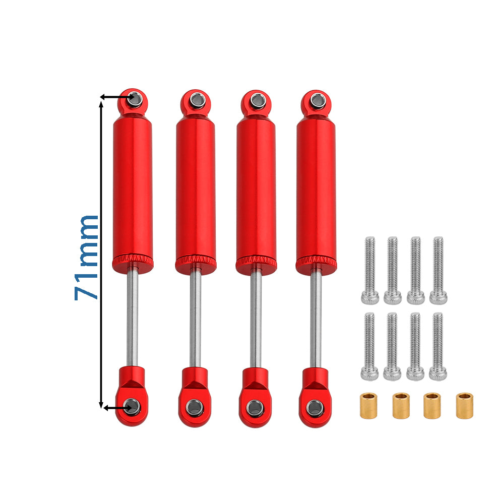 LonZeXy 4PCS Internal Oil Shock Absorber 53/59/65/71/77mm Damper For Traxxas TRX4M 1/18 RC Crawler Aluminum Suspension Upgrade Parts