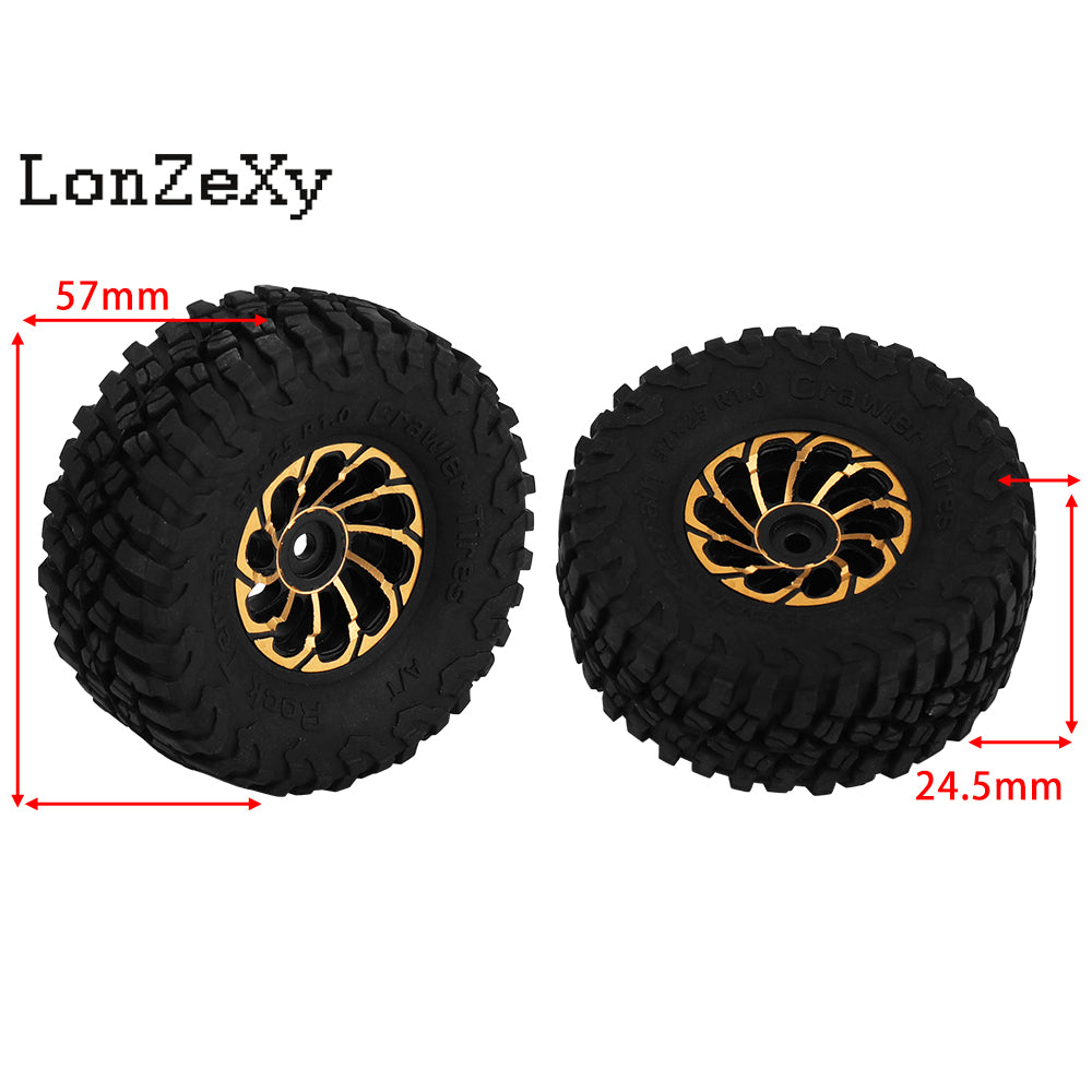 LONZEXY Wheel Tires Set Swamp Claw Mud Tires for SCX10