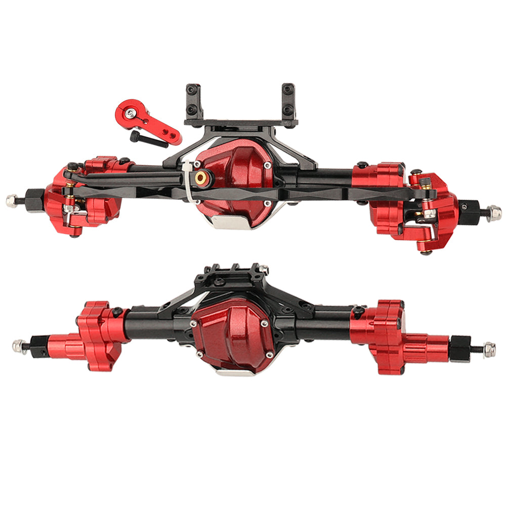 LonZeXy CNC Aluminum Portal Axles Complete Front & Rear Axles Set, Lift Portal Axle Housing For 1/10 Axial SCX10 Gen1 Gen2 RC Crawler Car Metal Upgrade Parts