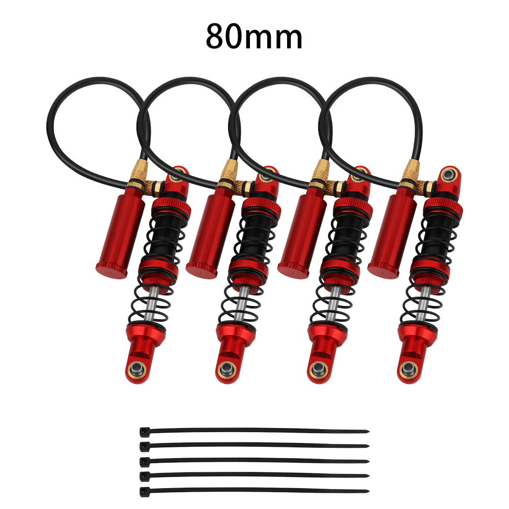 LonZeXy 4PCS Remote Reservoir Dual Spring Negative Pressure Shock Absorber 70/80/90/100/110/120mm Oil Damper For Axial SCX10 TRX4 TRX6 Wraith 1/10 RC Crawler Upgrade Parts