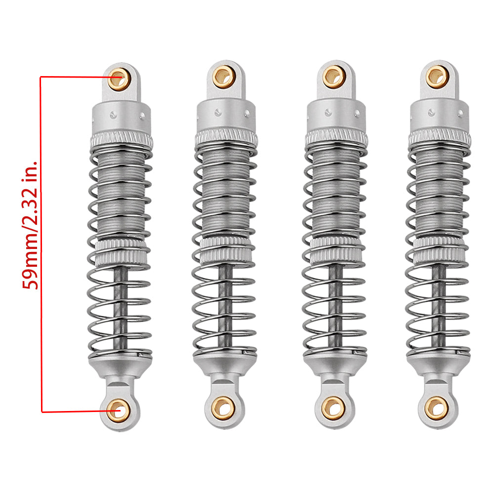 LonZeXy 4PCS New Aluminum Oil Shock Absorber 53/59/66mm Adjustable Damper For Traxxas TRX4M 1/18 RC Crawler Car Suspension Upgrade Parts