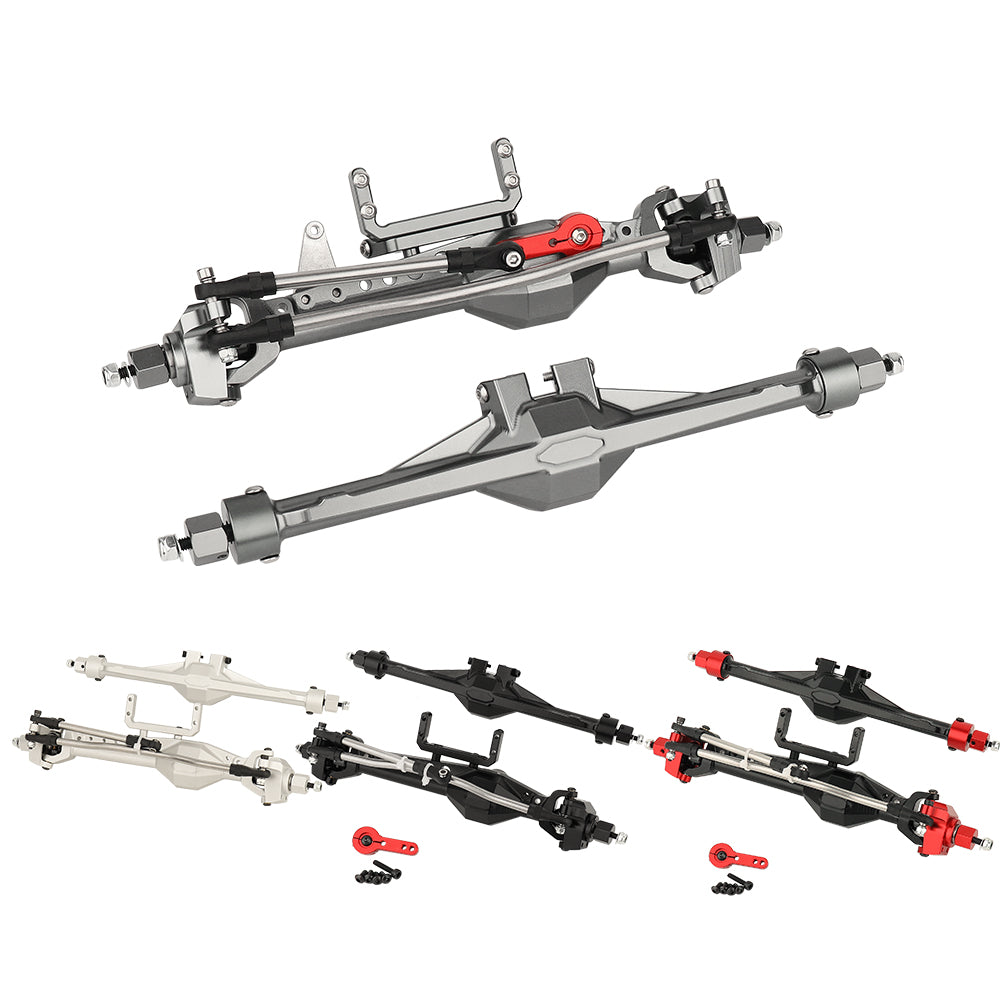 LonZeXy Metal Straight Front Rear Axle Assembly For SDM 1/10 RC Crawler Axial SCX10 III, RC Car Upgrade Replacement Parts