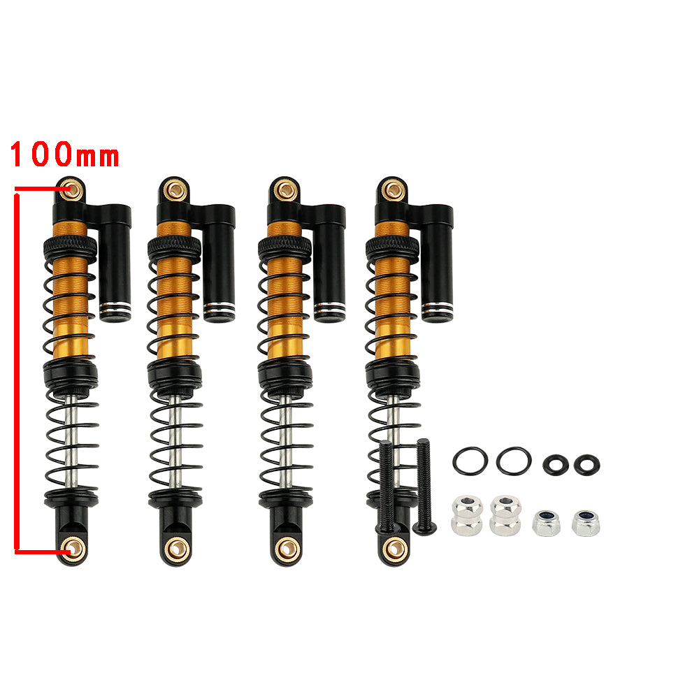 LonZeXy 1/10 RC Crawler Metal Piggyback Shock Absorber 90/95/100/105/110/115mm Oil Damper Negative Pressure Shock For SCX10 TRX4 D90 RC Car Upgrade Parts