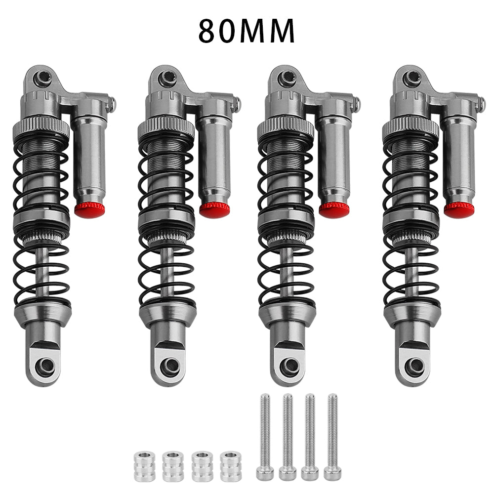 LonZeXy 4PCS 1/10 RC Crawler Piggyback Oil Shock Absorber 70/80/90/100/110/120mm Adjustable Damper For Axial SCX10 TRX4 D90 RC Off-Road Car Upgrade Parts