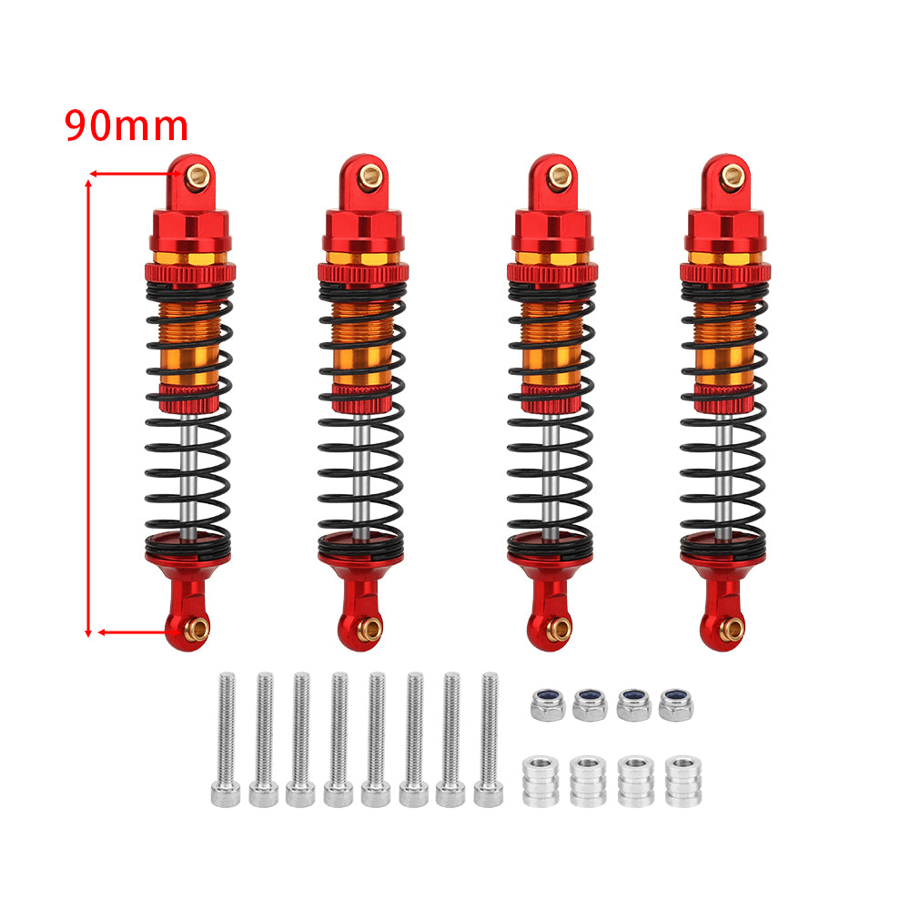 LonZeXy 4PCS Aluminum Oil Shock Absorber 70/80/90/100/110/120mm Adjustable Damper For Axial SCX10 I II III TRX4 D90 1/10 RC Rock Crawler Upgrade Parts
