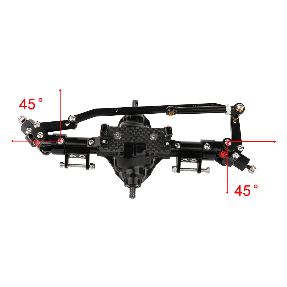 LonZeXy CNC Aluminum Rotatable Middle Axle, Metal Upgrade Axle Assembly For 1/10 Axial SCX10 Gen1 Gen2 RC Crawler Car Modification Parts