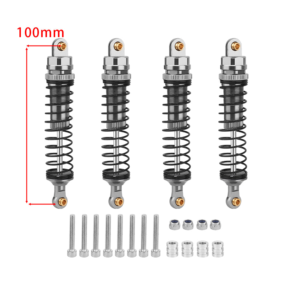 LonZeXy 4PCS Aluminum Oil Shock Absorber 70/80/90/100/110/120mm Adjustable Damper For Axial SCX10 I II III TRX4 D90 1/10 RC Rock Crawler Upgrade Parts