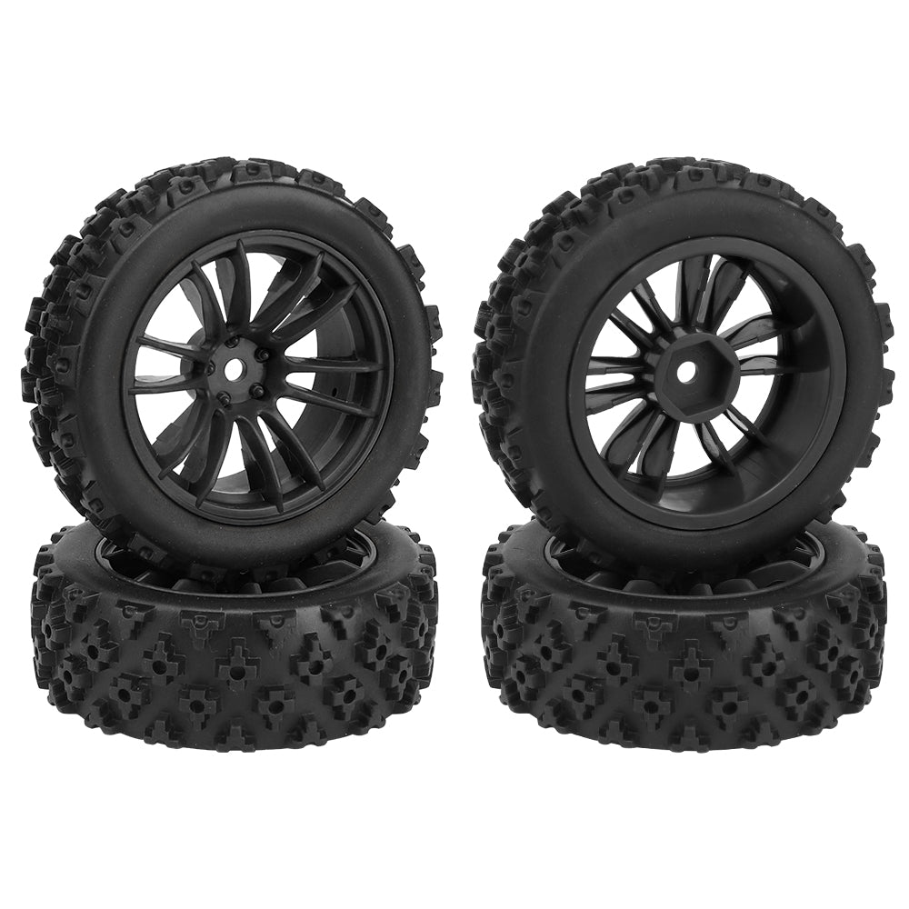 1/10 RC Off-Road Buggy Wheels 34.2g Knobby All-Terrain Rubber Tires Multi Color Plastic Rims 12mm Hex RC Upgrade Parts