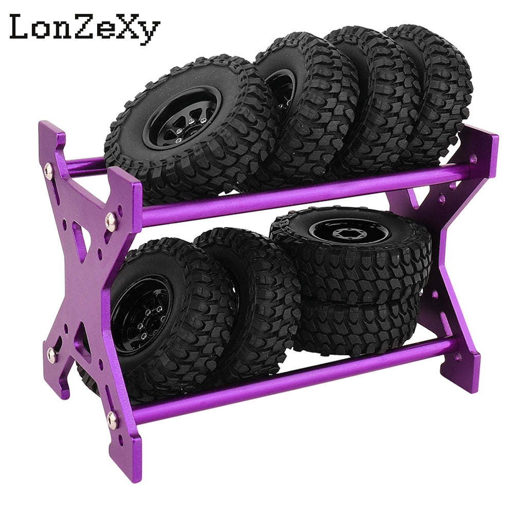 LONZEXY 1.0" Aluminum Wheel Tires Rack Storage for SCX24 AX24 TRX4M FCX24