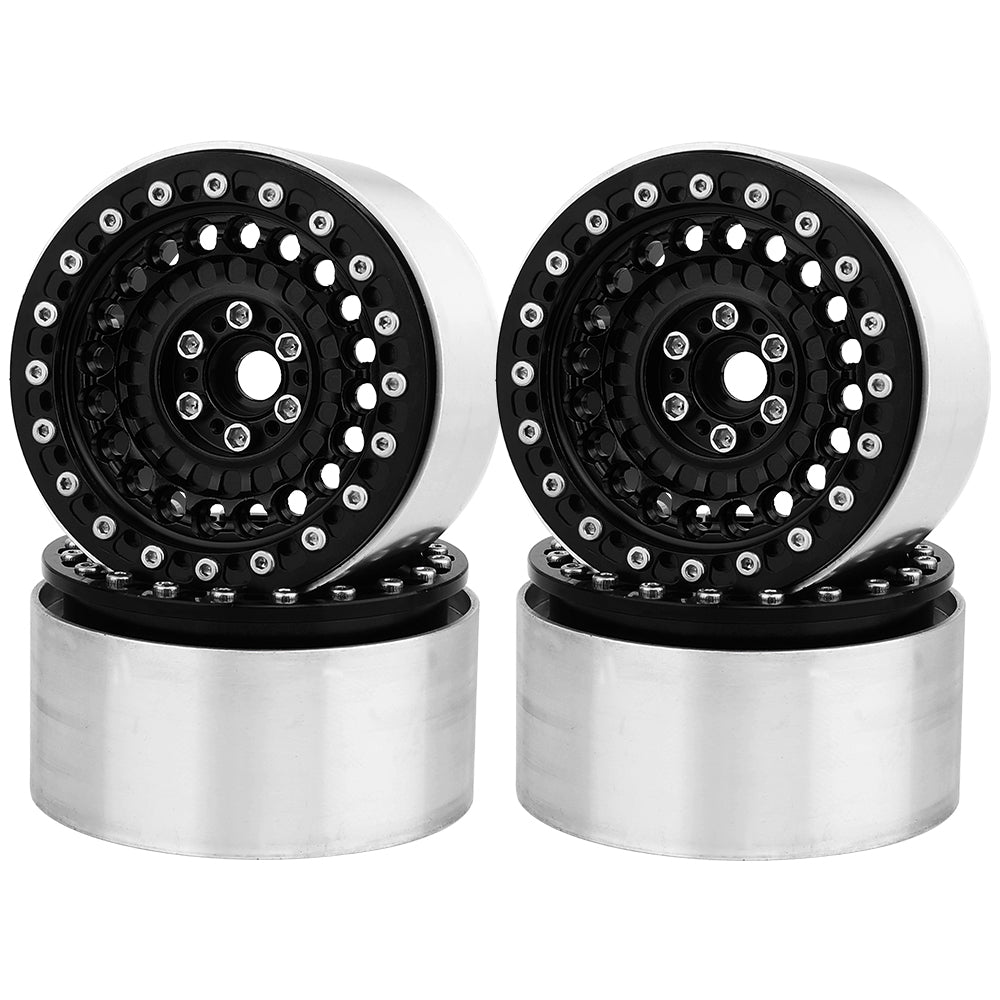 LonZeXy 2.2 Inch CNC Aluminum Beadlock Wheel Rims 114.8g For 1/10 RC Crawler, Replacement Wheel Hub For SCX10 TRX4