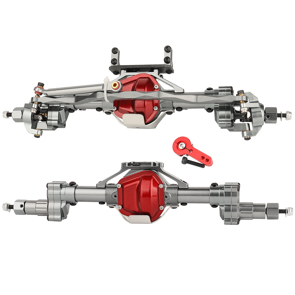 LonZeXy CNC Aluminum Portal Axles Complete Front & Rear Axles Set, Lift Portal Axle Housing For 1/10 Axial SCX10 Gen1 Gen2 RC Crawler Car Metal Upgrade Parts