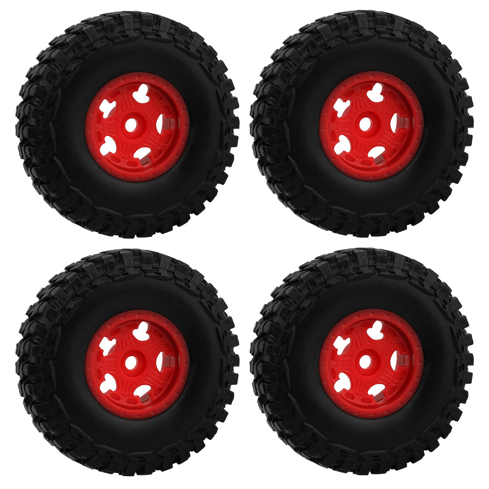 LonZeXy 1.0 inch Plastic Wheel Hub Rims or with Rubber Tires 4PCS For 1/24 SCX24 1/28 RC Off-Road Buggy Mini Model Truck 29.6mm Diameter Colorful RC Car Replacement Parts Style E