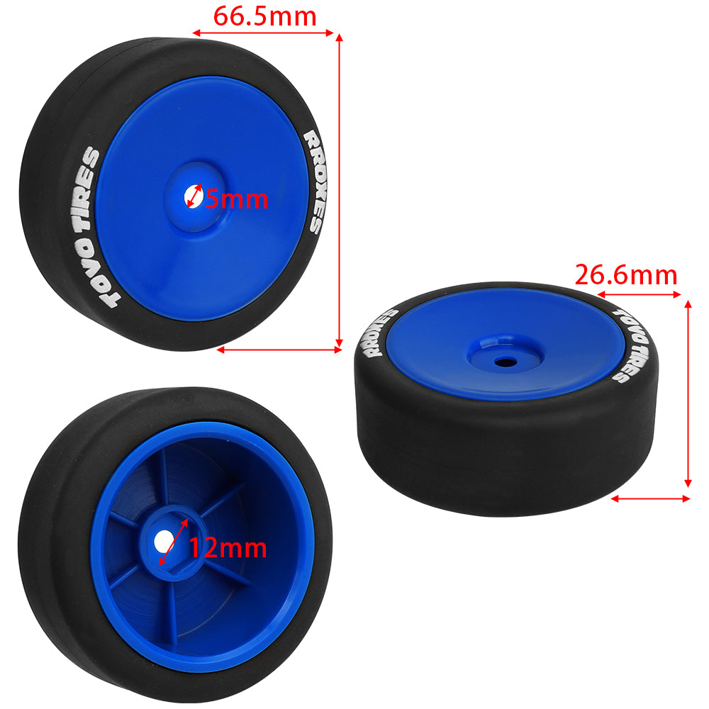 1/10 RC On-Road Drift Car Wheels Smooth Drift Rubber Tires Multi-Color Plastic Rim RC Racing Upgrade Parts